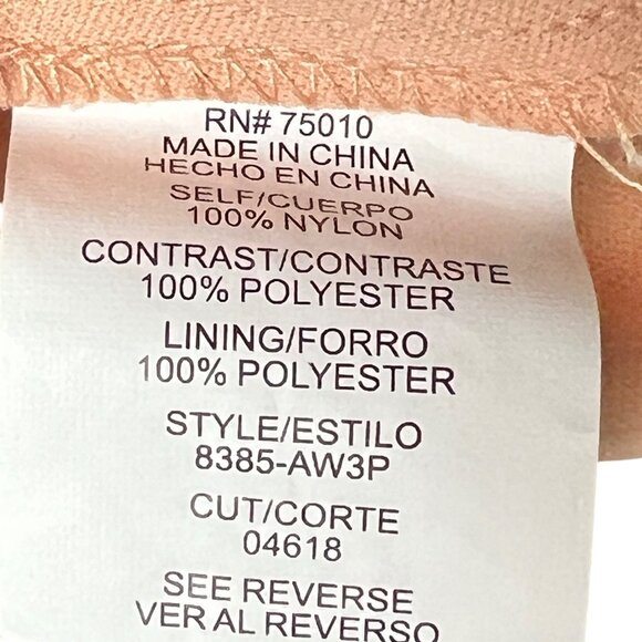 Jodi Kristopher Peach Dress w/ White Floral Sequin Overlay Womens Size 9 Lined - Picture 8 of 13